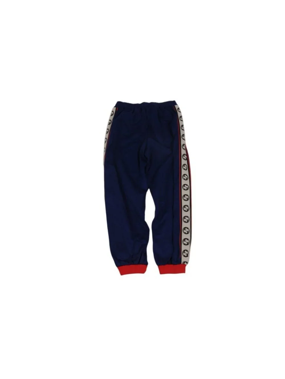 Gucci Men Side Panal Interlocking GG Track Pants Size Medium Blue Poly Cotton